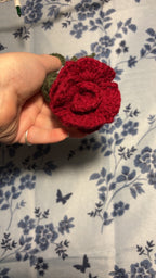 🌹 Handmade Crochet Rose Keychain 🌹