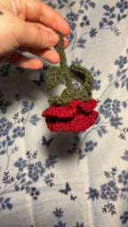 🌹 Handmade Crochet Rose Keychain 🌹