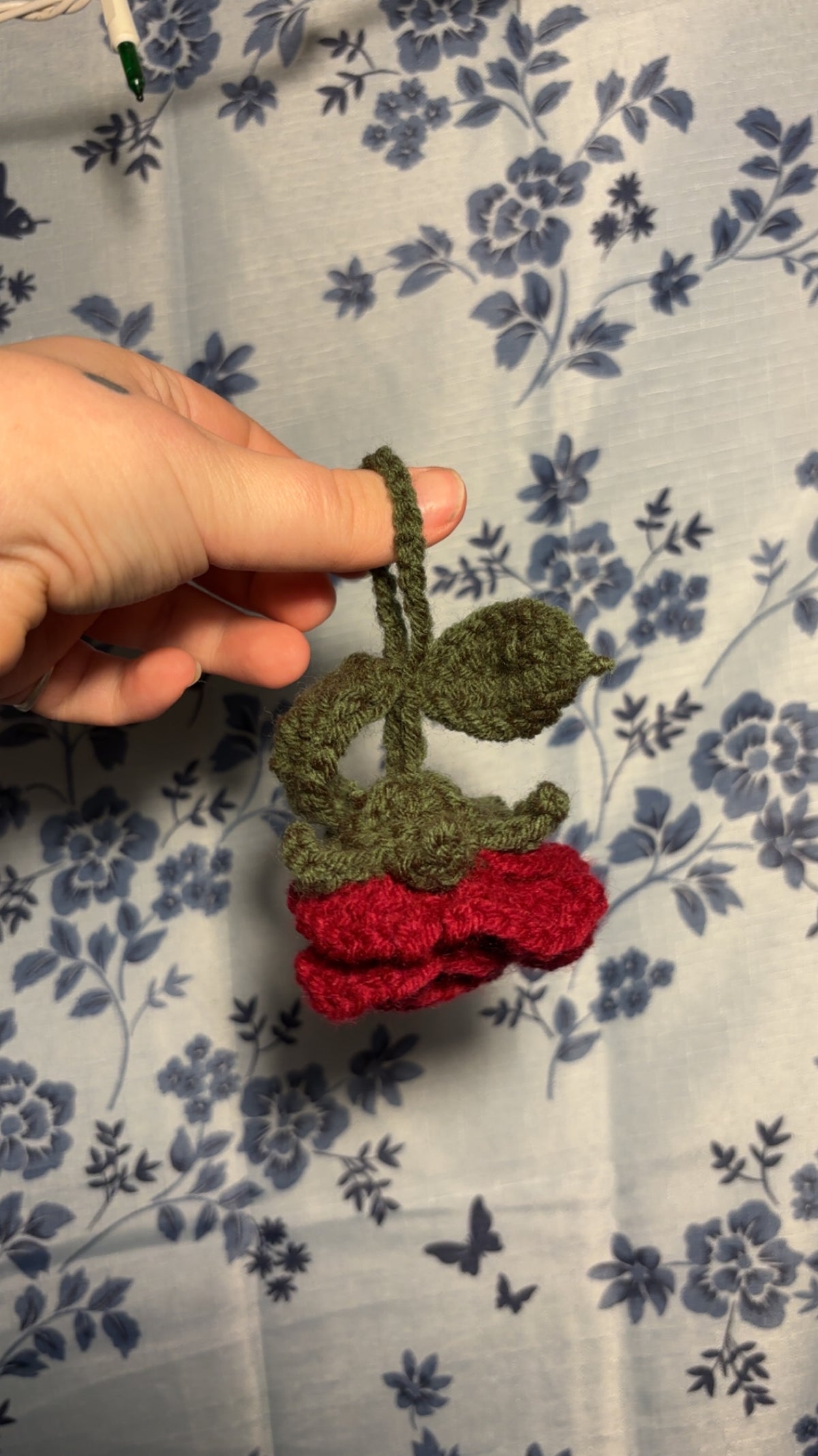 🌹 Handmade Crochet Rose Keychain 🌹
